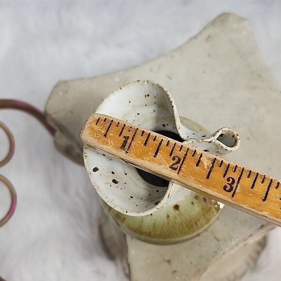 Pinched Speckled Pottery Vase - Picture 8 of 9